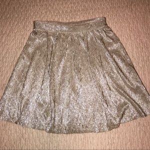 Metallic Pleated Mini Skirt